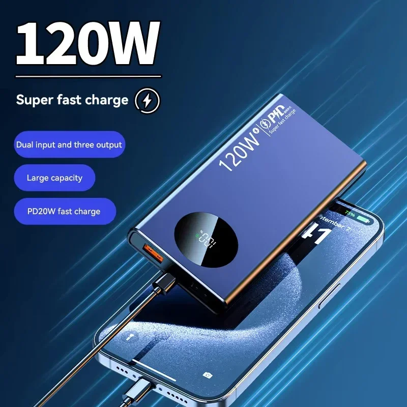 lenovo 50000mah 120w high capacity power bank super fast charge powerbank portable battery charger for iphone samsung lenovo 50000mah 120w high capacity power bank super fast charge powerbank portable battery charger for iphone samsung