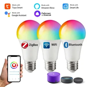 e27 e26 tuya smart bulb ac 85 265v wifi bluetooth zigbee led light rgb lamp spotlight ampoules remote group control smart life