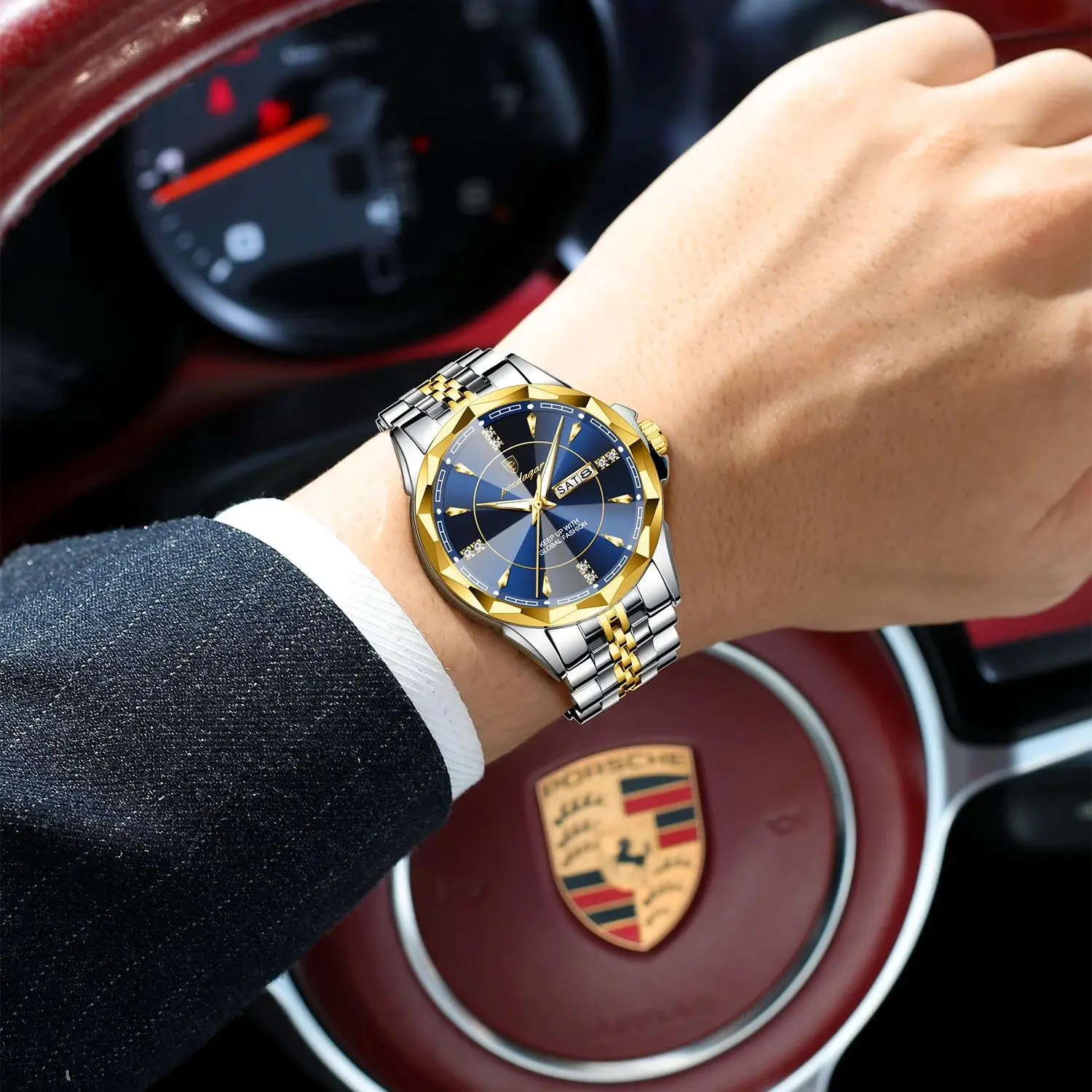 poedagar luxury fashion man clock top business waterproof luminous date week men's watches quartz stainless steel men wristwatch poedagar luxury fashion man clock top business waterproof luminous date week men's watches quartz stainless steel men wristwatch