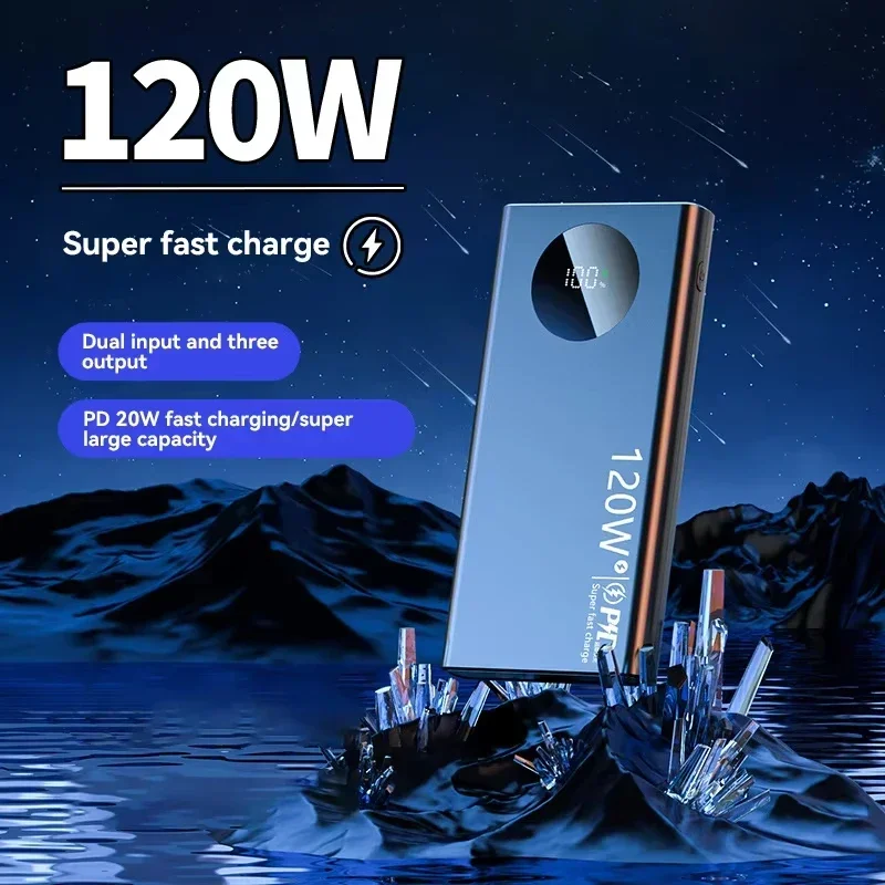 lenovo 50000mah 120w high capacity power bank super fast charge powerbank portable battery charger for iphone samsung lenovo 50000mah 120w high capacity power bank super fast charge powerbank portable battery charger for iphone samsung