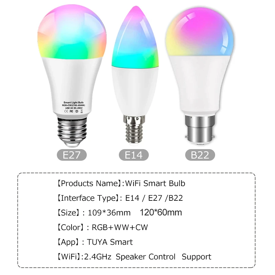 smart wifi led bulbs tuya smart life rgb lamp alexa google alice 220v 110v e27 b22 e14 gu10 spotlight ampoules app voice control smart wifi led bulbs tuya smart life rgb lamp alexa google alice 220v 110v e27 b22 e14 gu10 spotlight ampoules app voice control