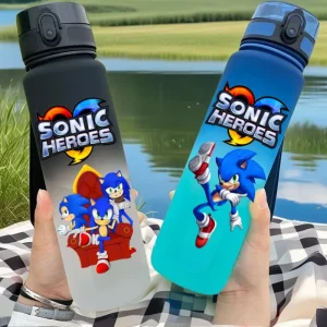 650ml hedgehog anime characters water cup portable children's outdoor large capacity plastic antidrip water bottle