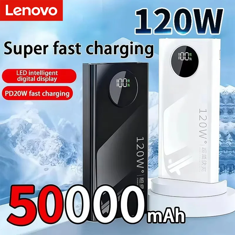 lenovo 50000mah 120w high capacity power bank super fast charge powerbank portable battery charger for iphone samsung lenovo 50000mah 120w high capacity power bank super fast charge powerbank portable battery charger for iphone samsung